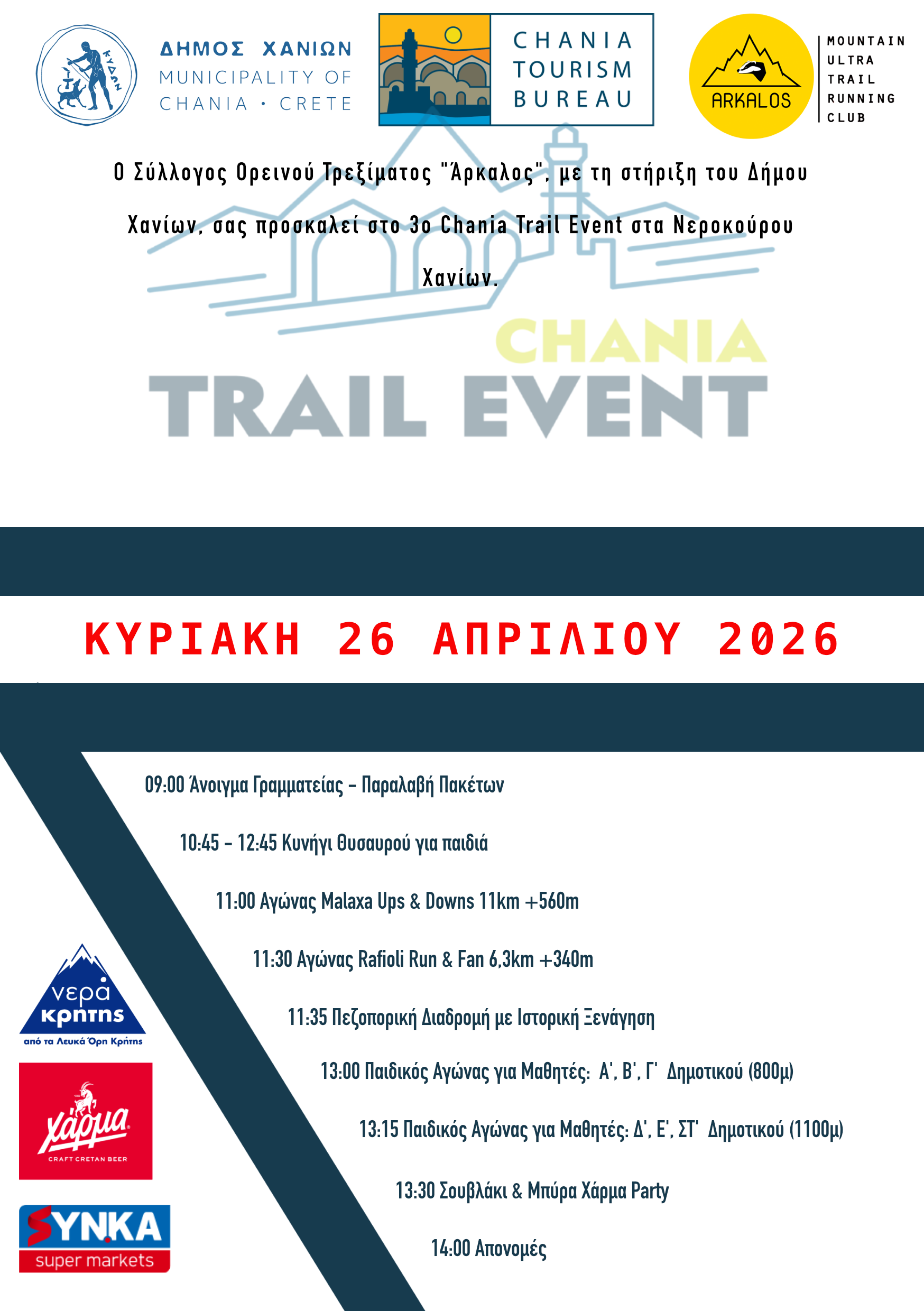 Αναβολή του 3ου Chania Trail Event λόγω κακοκαιρίας